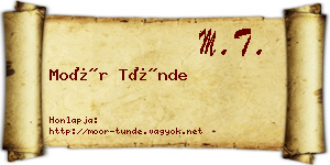Moór Tünde névjegykártya