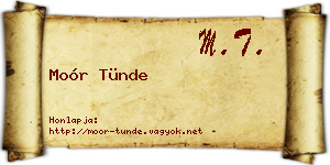 Moór Tünde névjegykártya